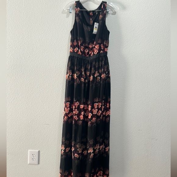 Jessica Simpson lulu Maxi Dress Black Large English Floral  Sz: Medium - Picture 1 of 12